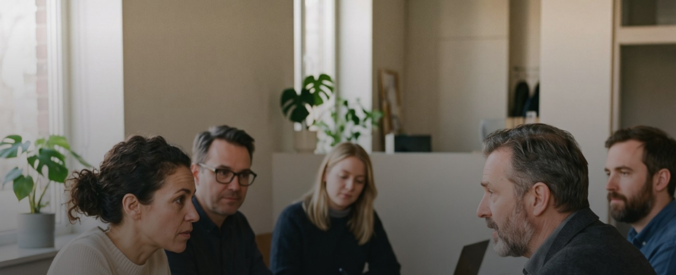 A leadership team in a meeting